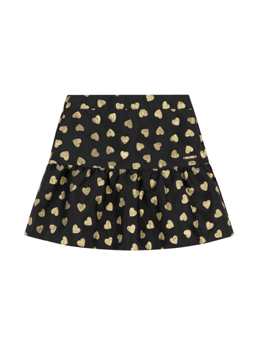 Moschino Kids 爱心印花半身裙 - 黑色