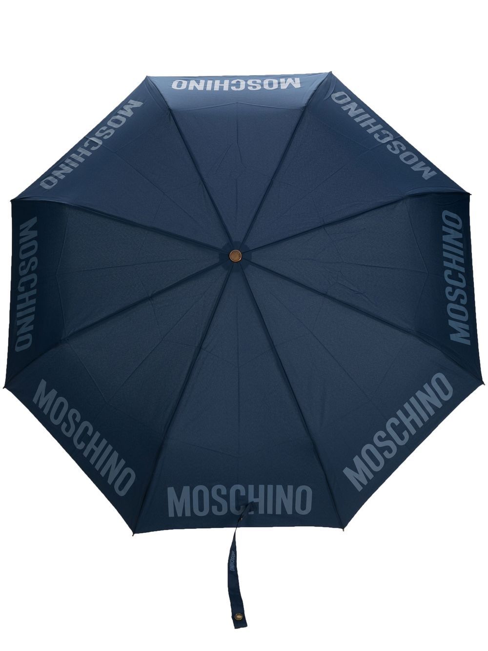 Moschino logo印花轻便雨伞 - 蓝色