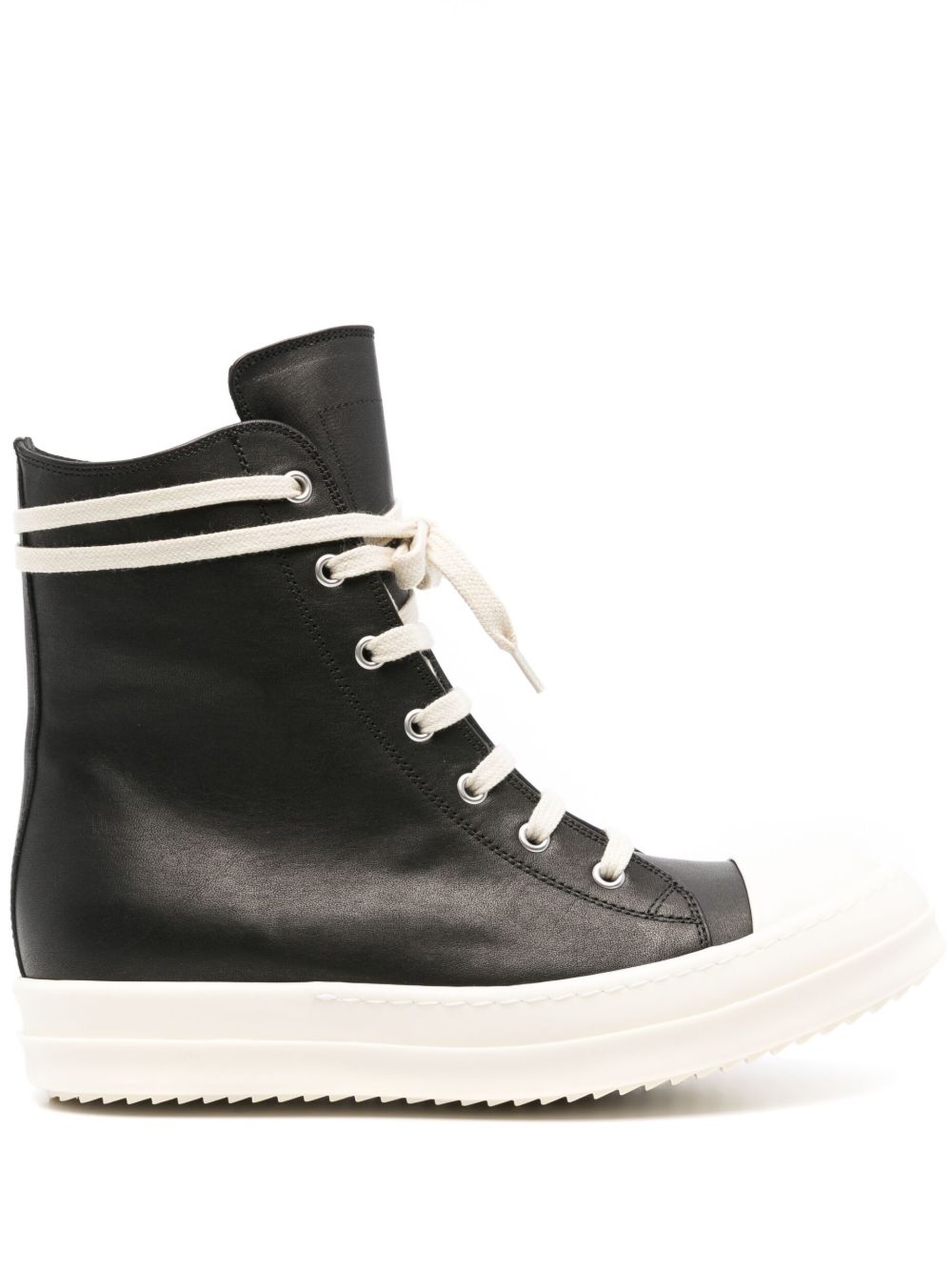 Rick Owens 橡胶鞋头高帮运动鞋 - 黑色