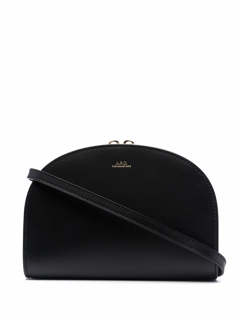 A.P.C. Demi Lune 皮质斜挎包 - 黑色