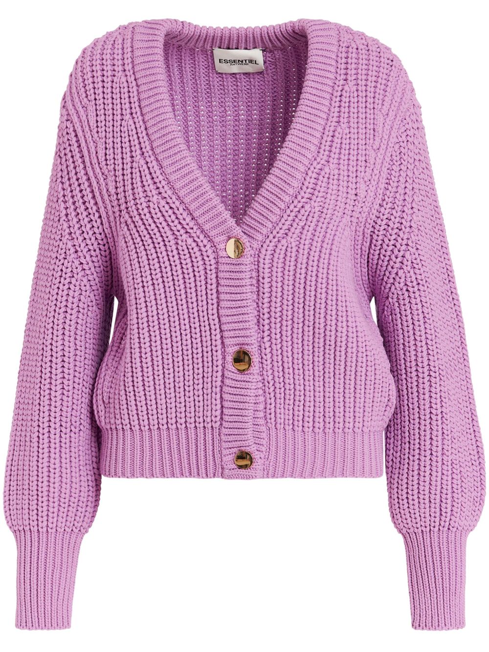 Essentiel Antwerp Gross 罗纹针织开衫 - 紫色