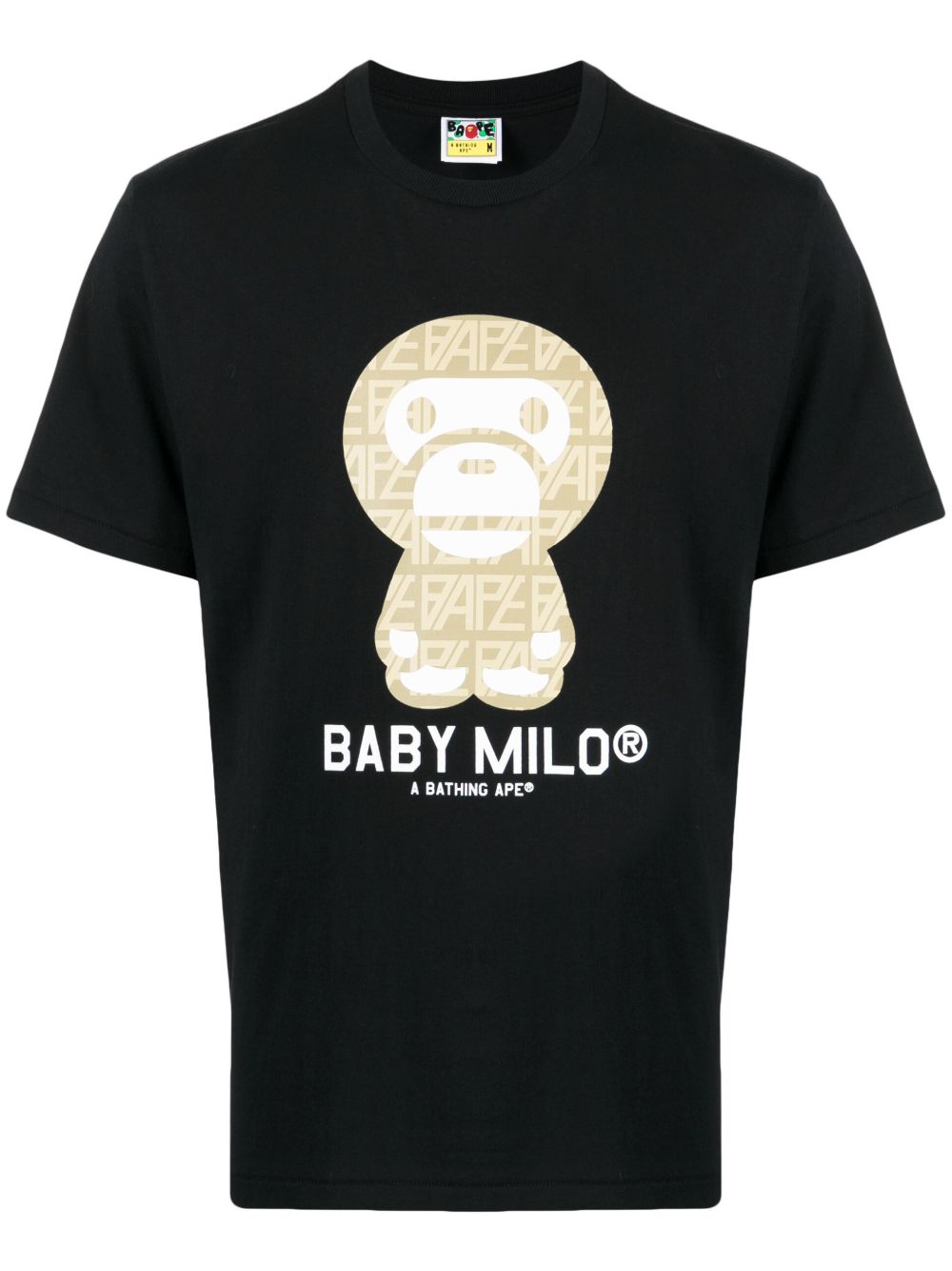 A BATHING APE® Baby Milo 经典logo印花T恤 - 黑色
