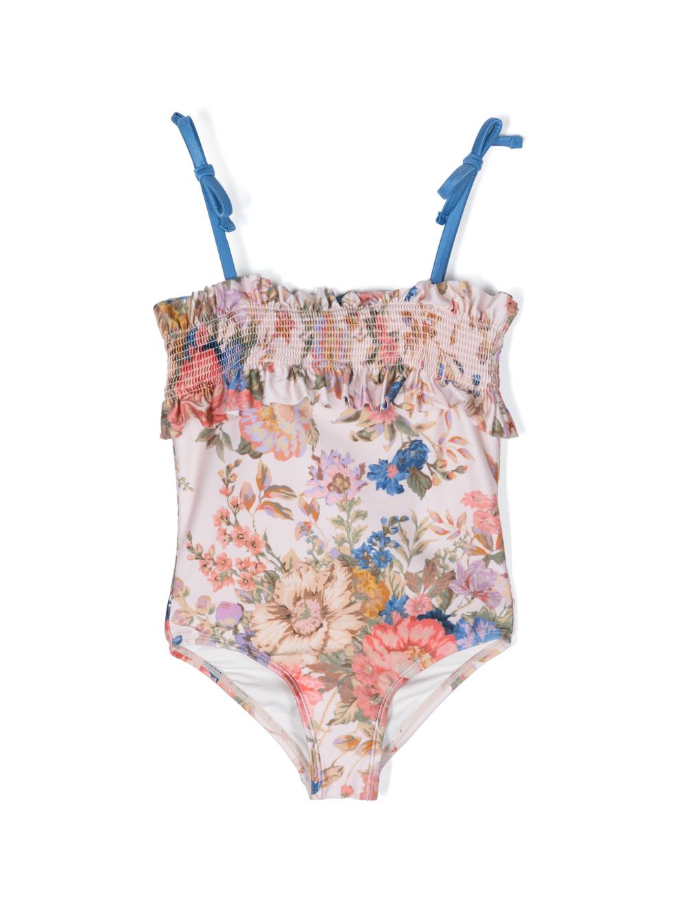 ZIMMERMANN Kids August Frill 印花连体泳衣 - 彩色
