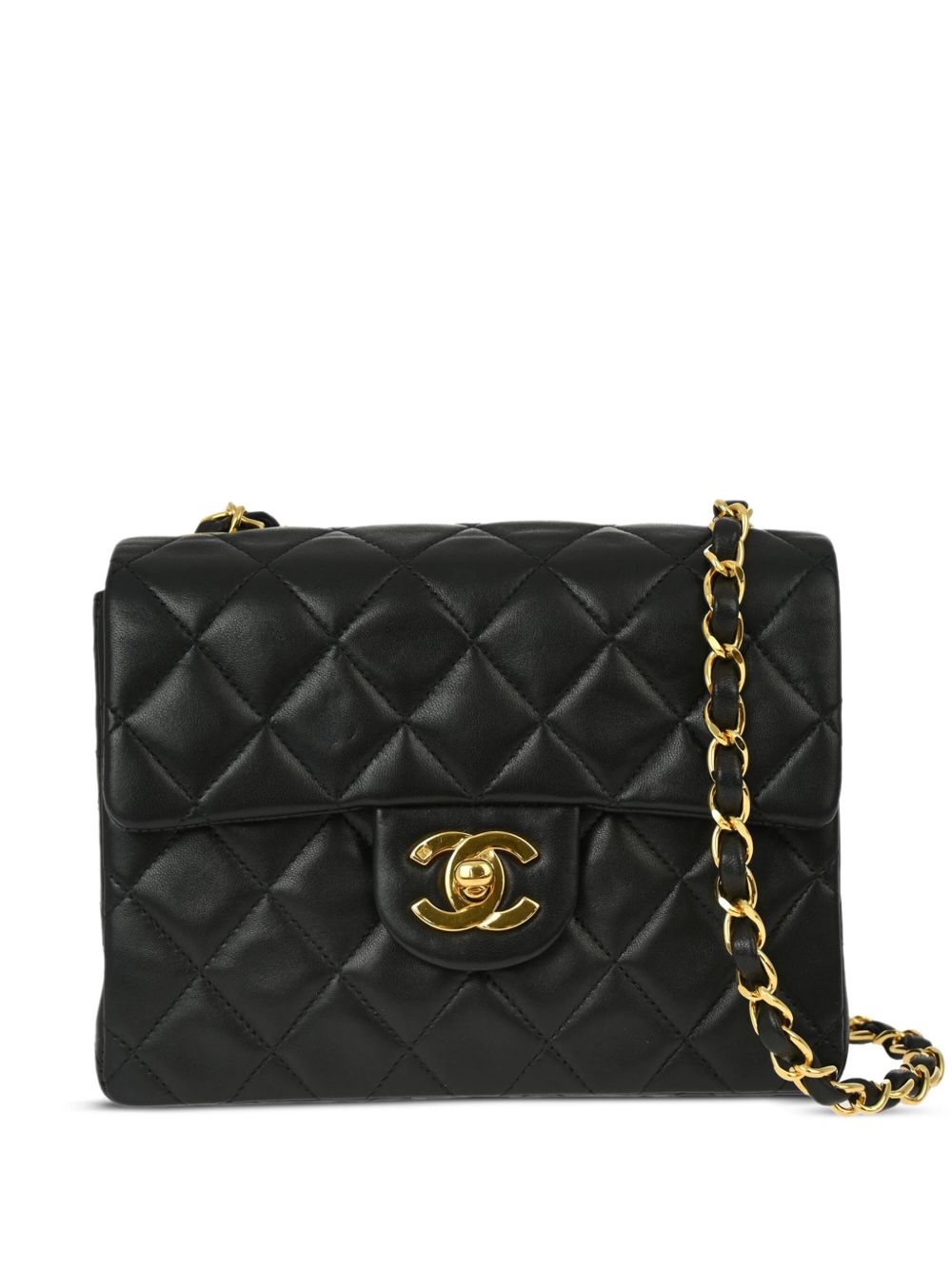 CHANEL Pre-Owned Classic Square Flap 迷你单肩包（1997年典藏款） - 黑色