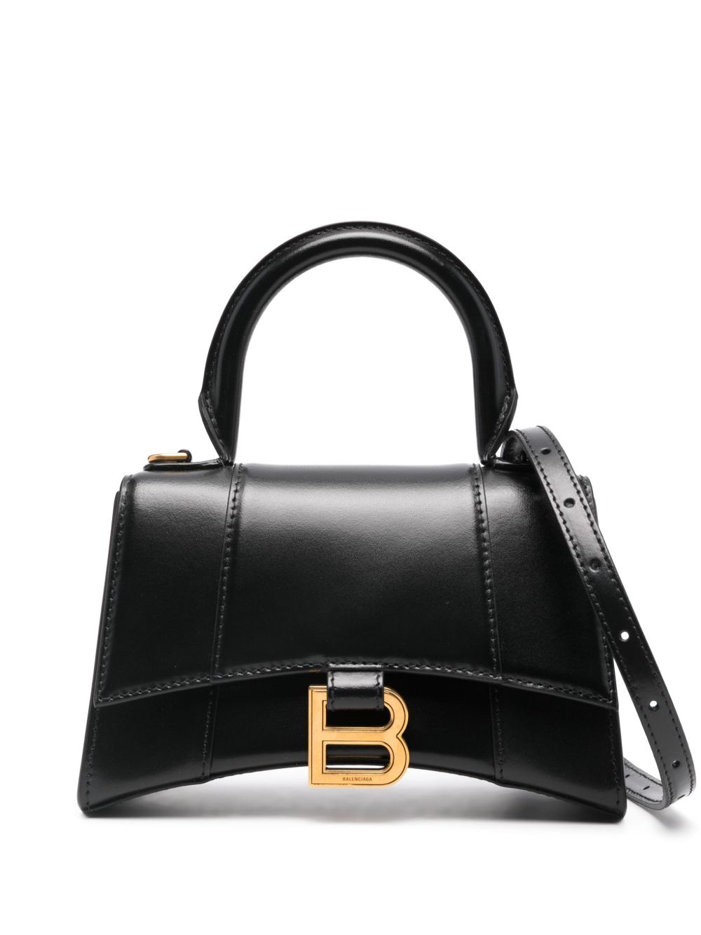 Balenciaga Hourglass XS 顶置手柄手提包 - 黑色