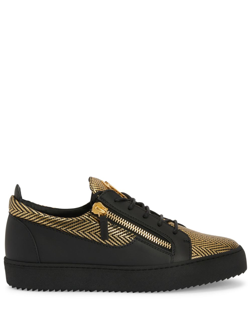 Giuseppe Zanotti Frankie 金属感设计运动鞋 - 黑色