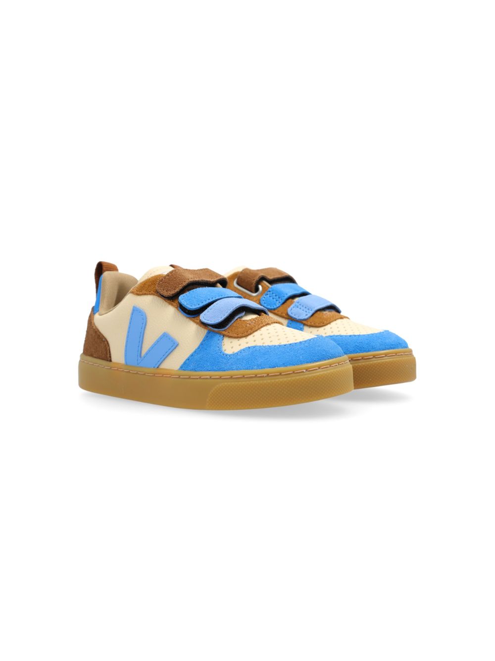 VEJA Kids V-10 皮质运动鞋 - 蓝色
