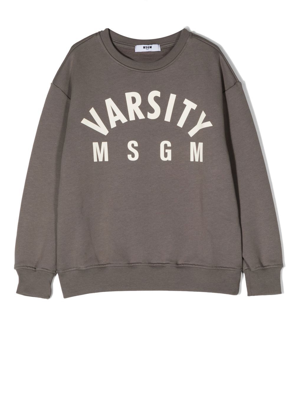 MSGM Kids logo印花棉卫衣 - 灰色