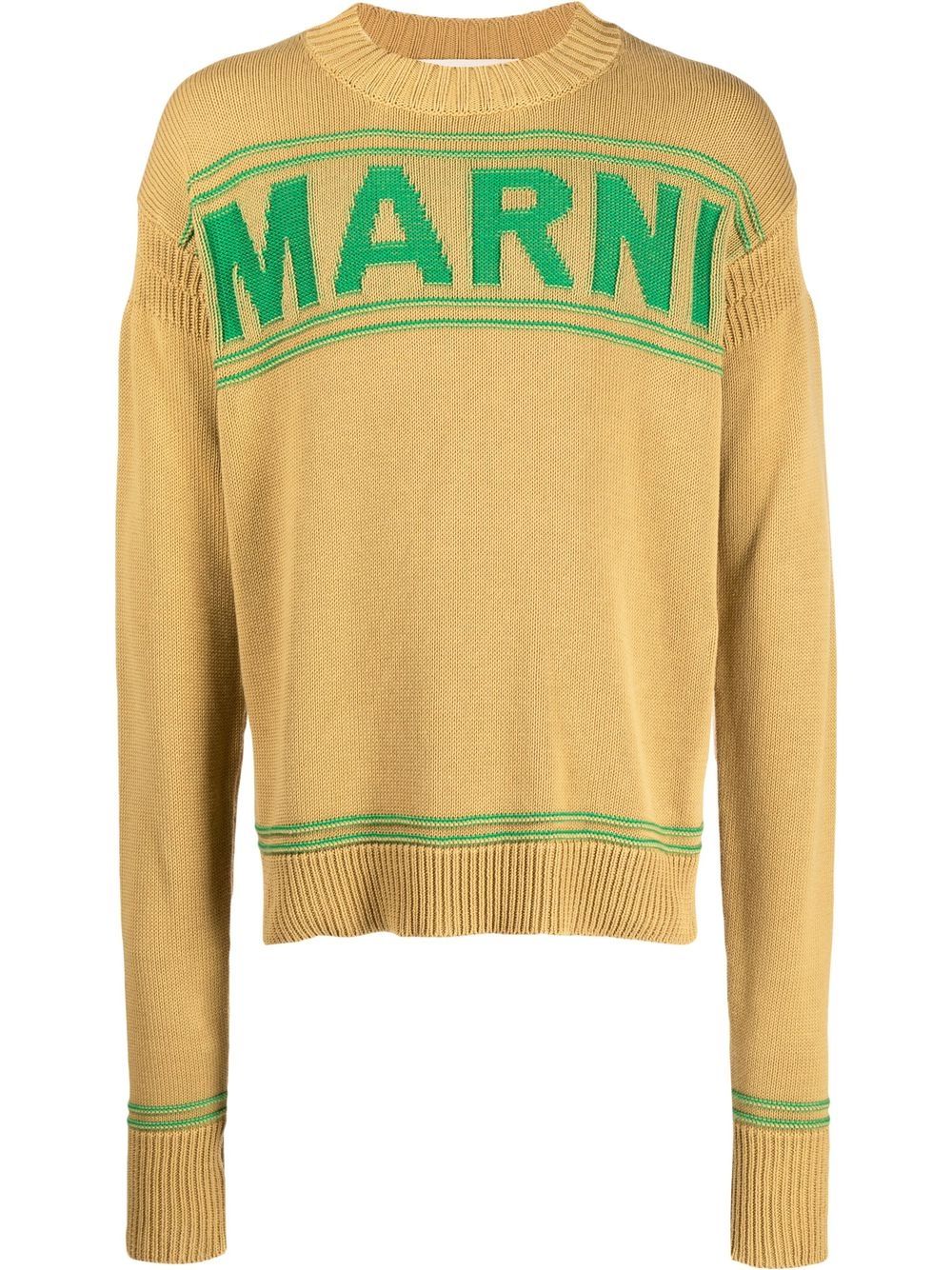 Marni logo印花针织毛衣 - 中性色