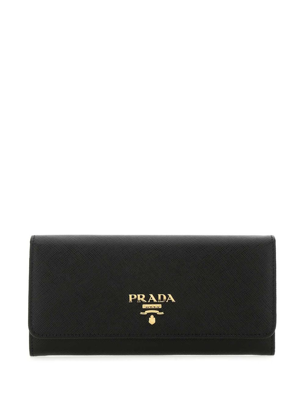 Prada 普拉达 logo标牌长款钱包 - 黑色