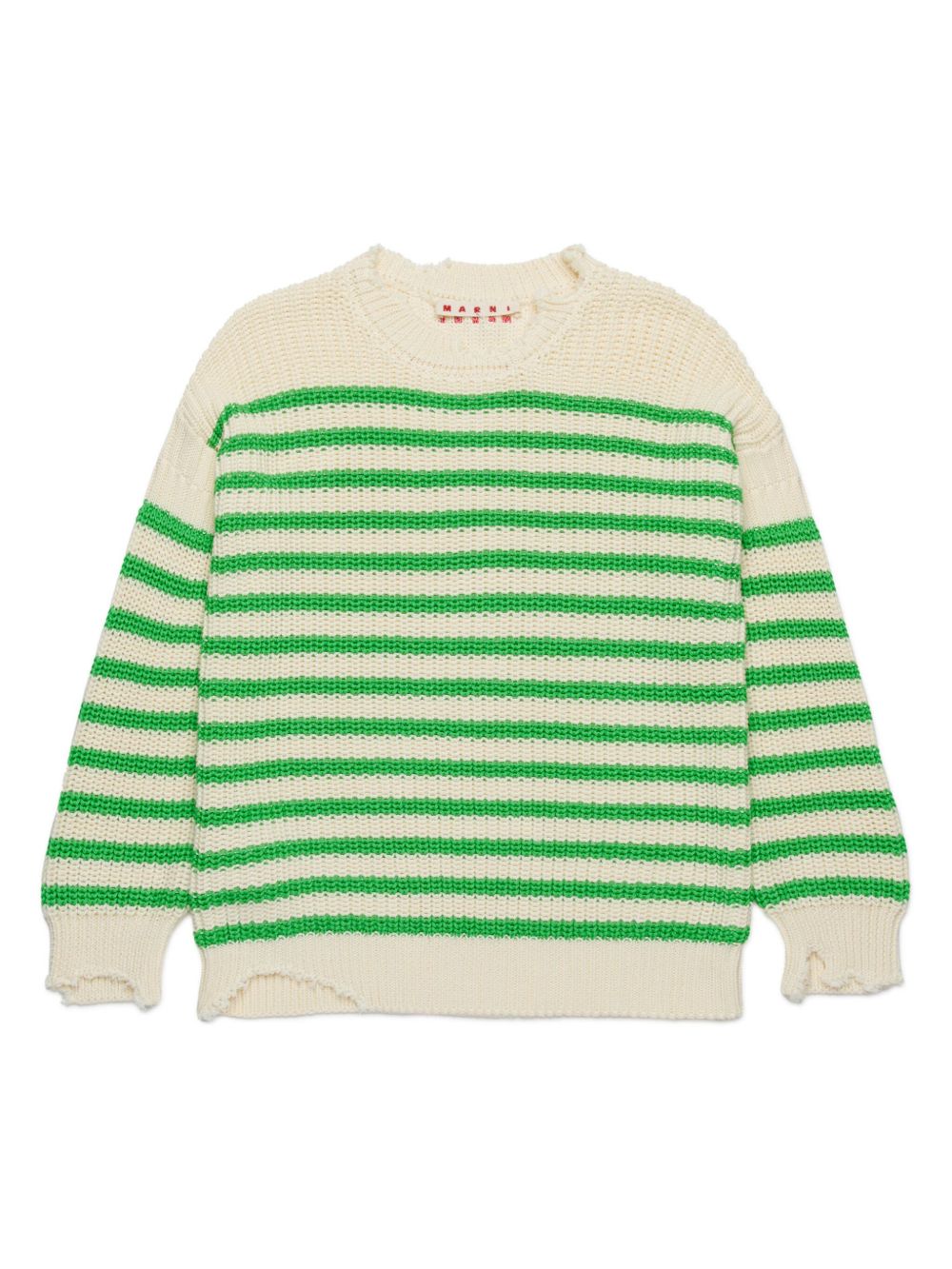Marni Kids 条纹毛衣 - 中性色