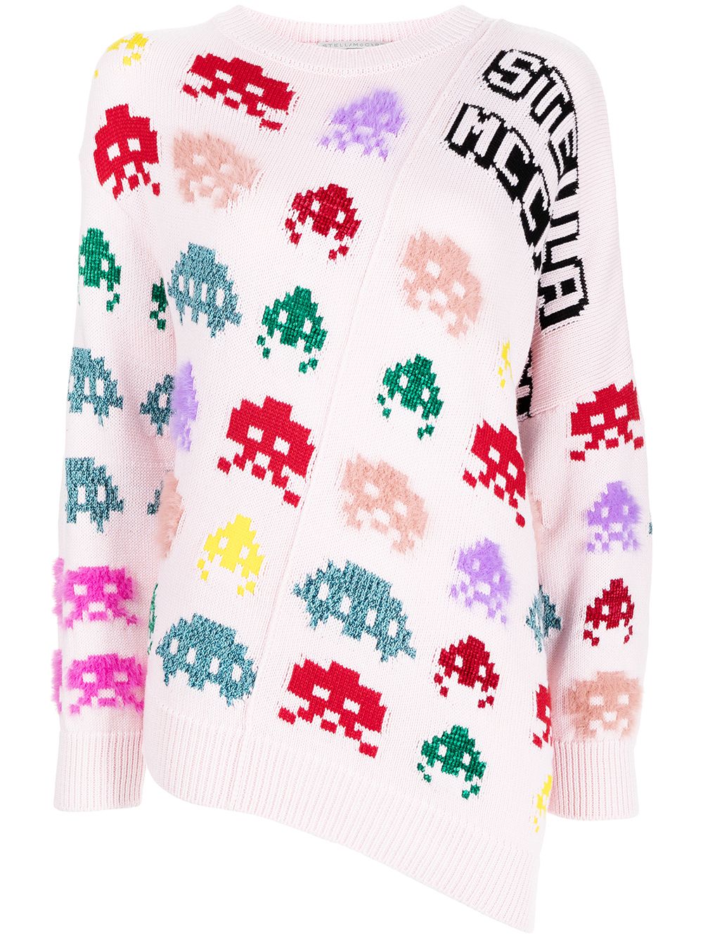 Stella McCartney 斯特拉·麦卡特尼 游戏嵌花不对称毛衣 - 粉色