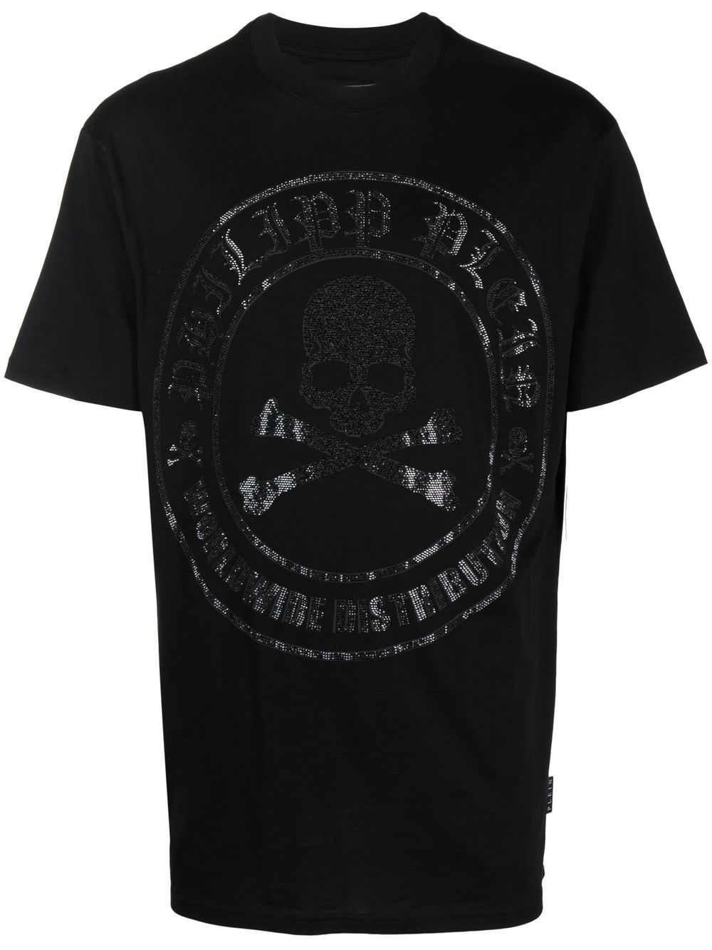 Philipp Plein Skull Bones logo T恤 - 黑色