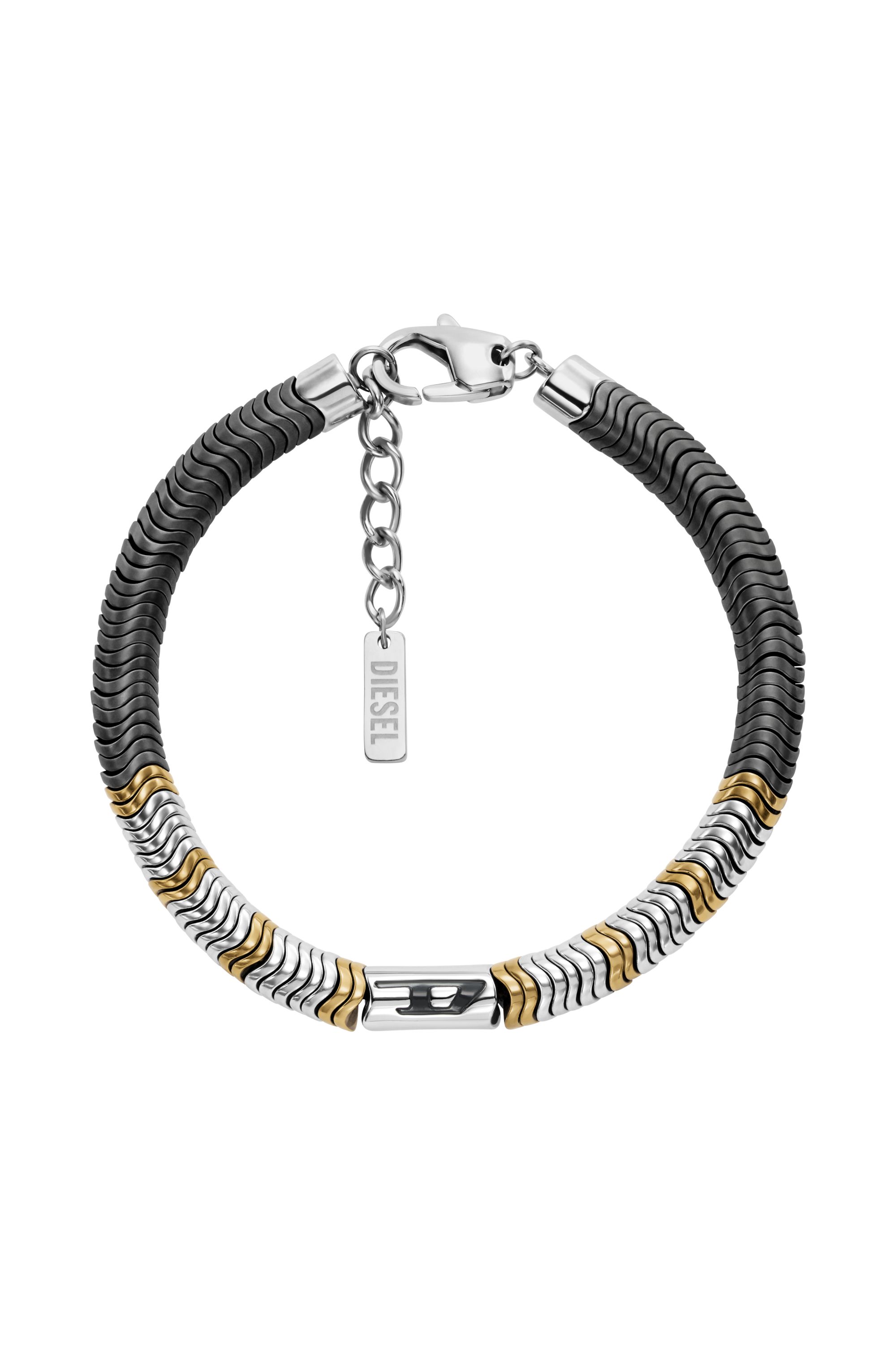 Diesel - Hematite Beaded Bracelet - Bracelets - Unisex - Silver