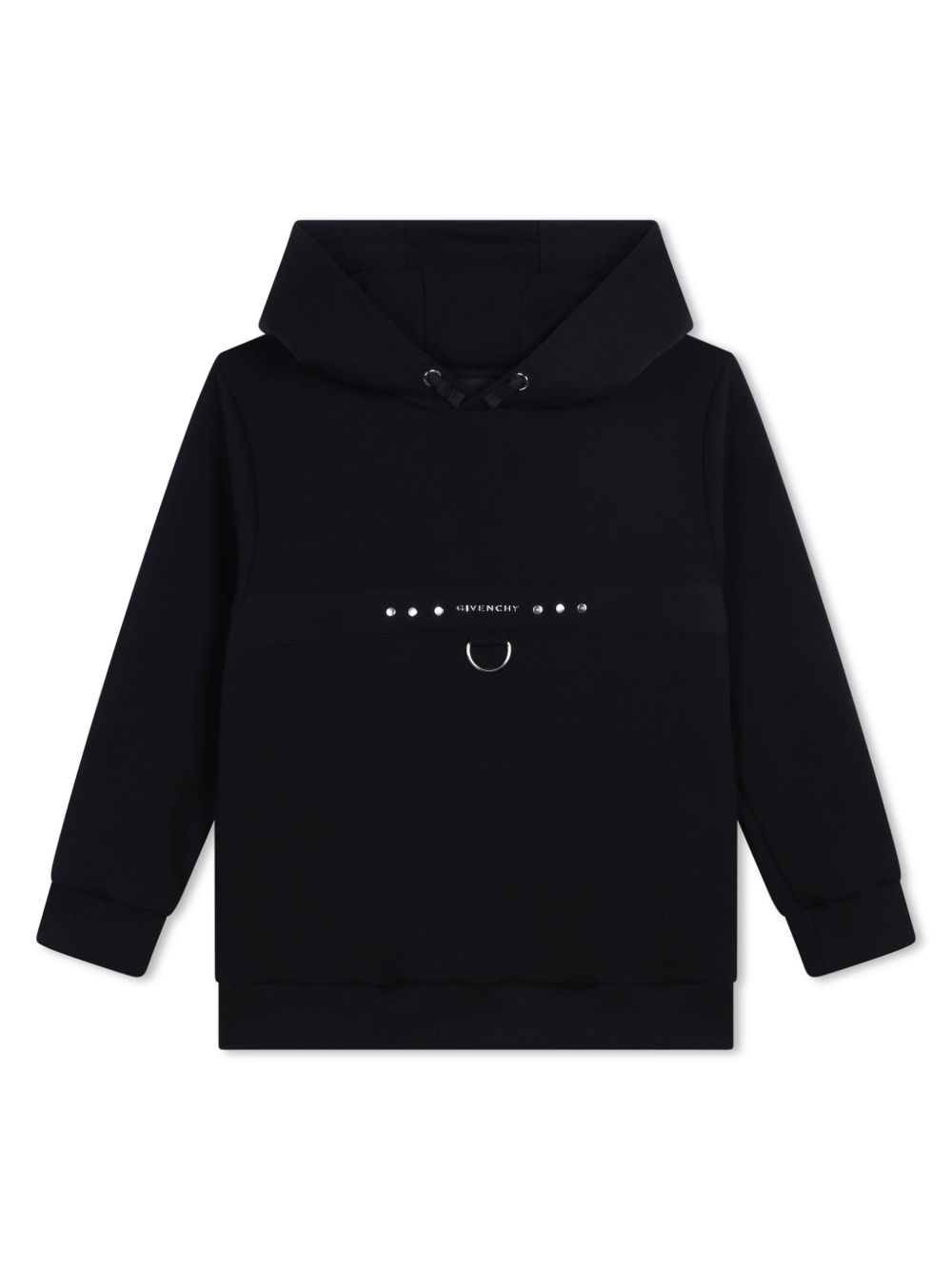 Givenchy Kids logo字样连帽衫 - 黑色