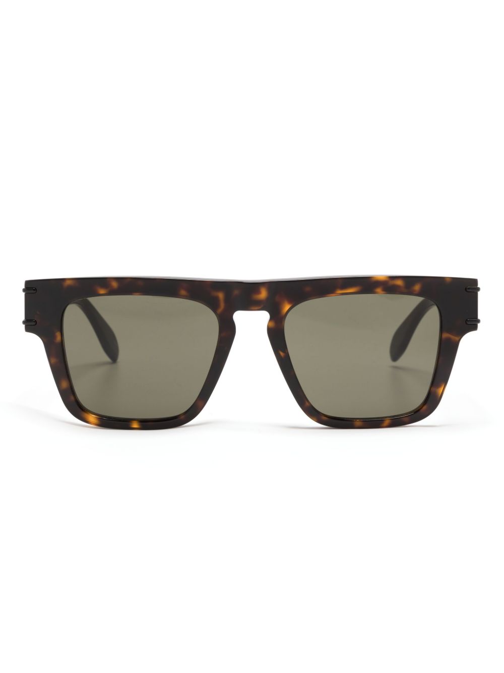 Alexander McQueen Eyewear 长方框太阳眼镜 - 褐色