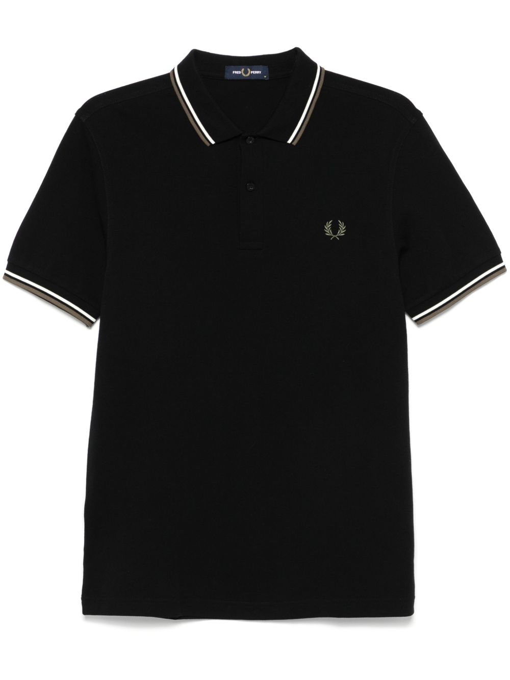 Fred Perry logo刺绣polo衫 - 黑色