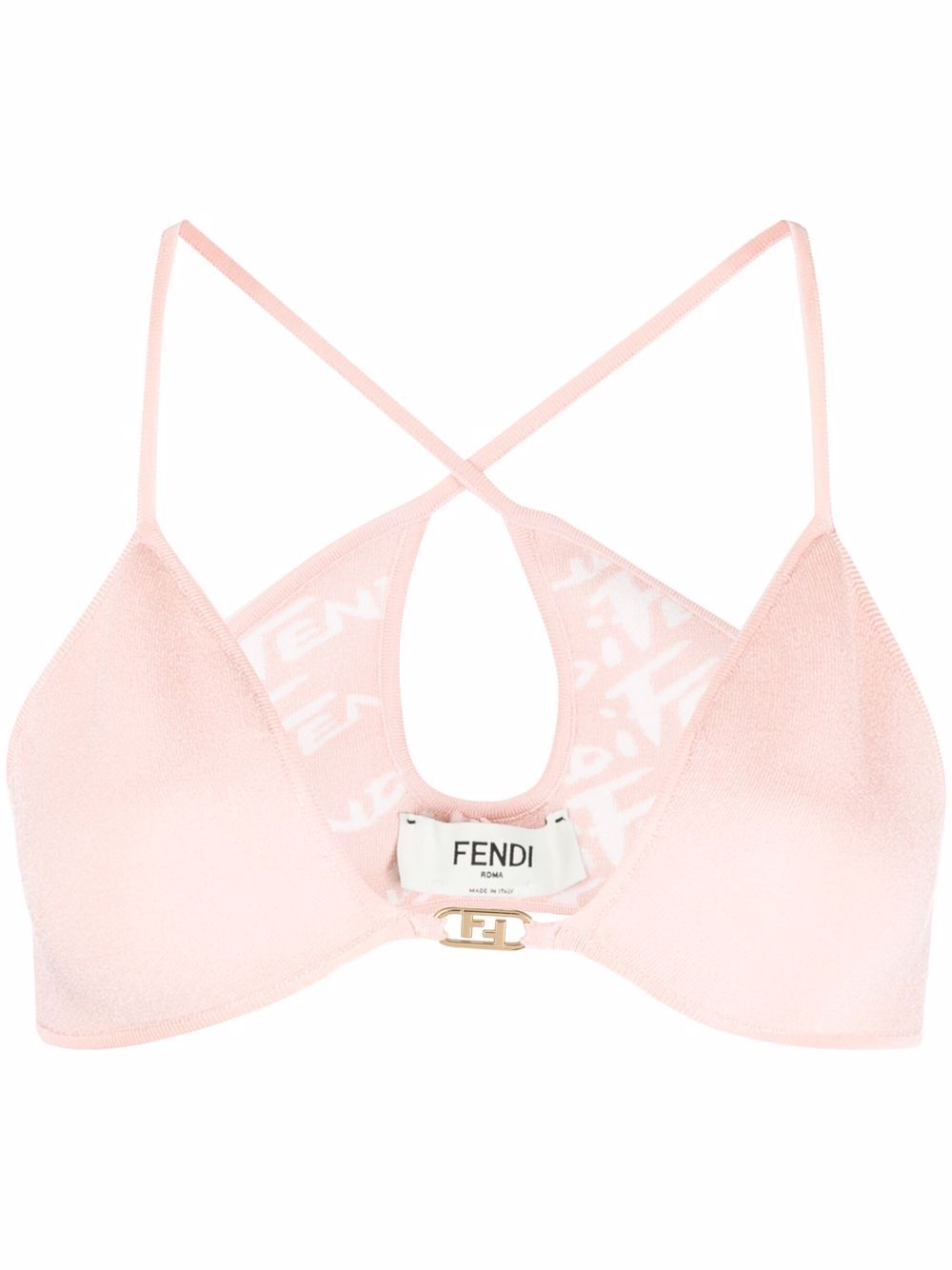 FENDI logo标牌短款上衣 - 粉色