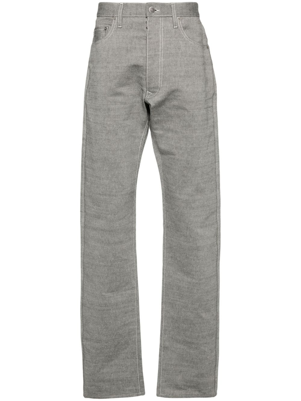 Maison Margiela 四缝线logo锥形牛仔裤 - 白色