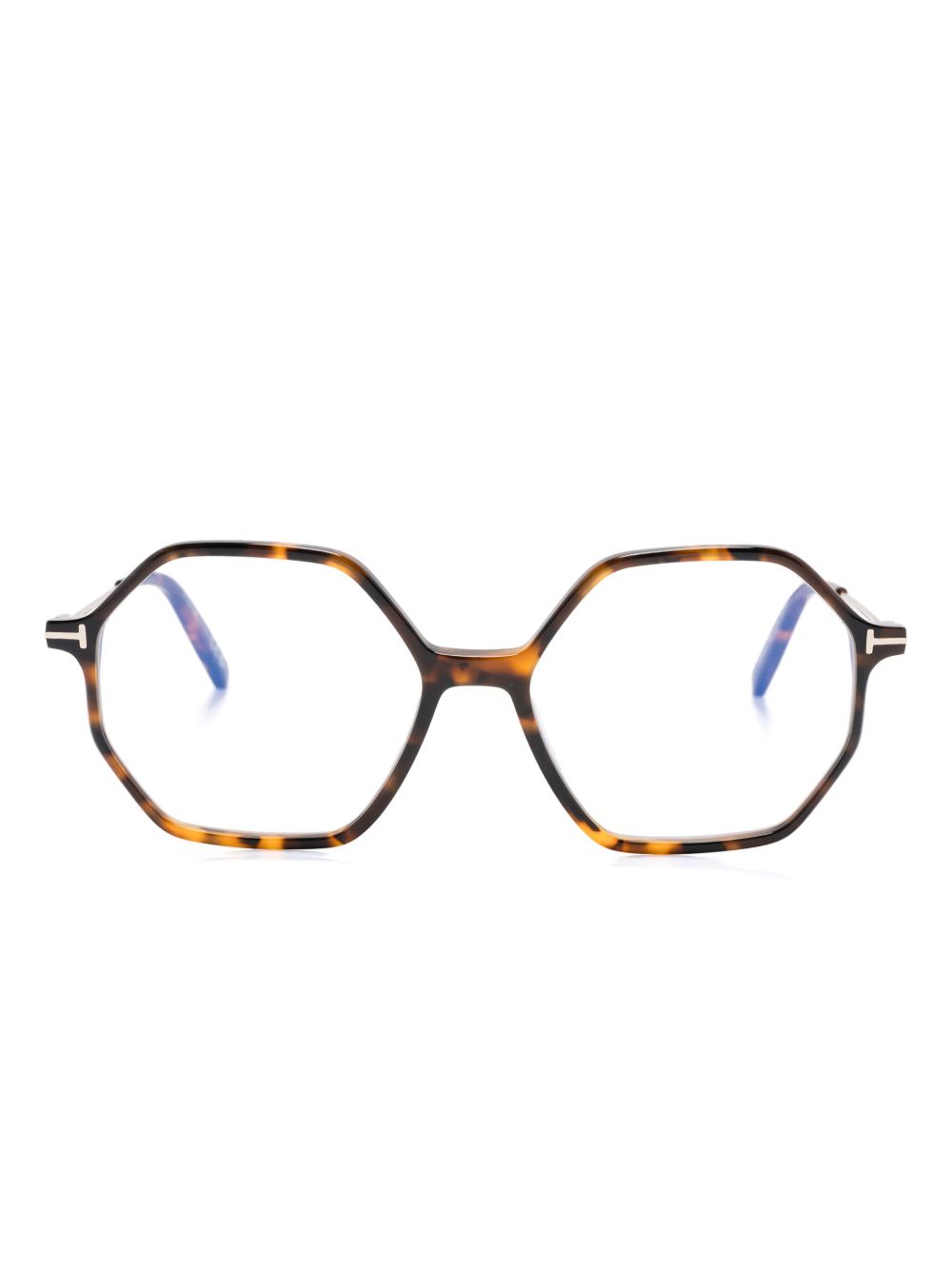 TOM FORD Eyewear 几何形框眼镜 - 褐色