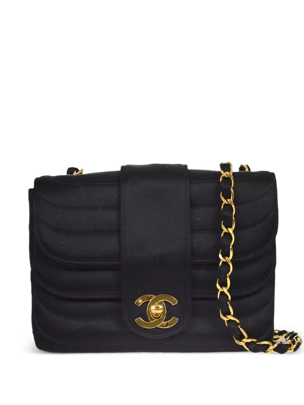 CHANEL Pre-Owned Horizontal Flap 单肩包（1992年典藏款） - 黑色