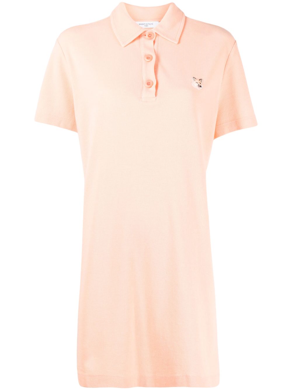 Maison Kitsuné logo刺绣polo领连衣裙 - 粉色