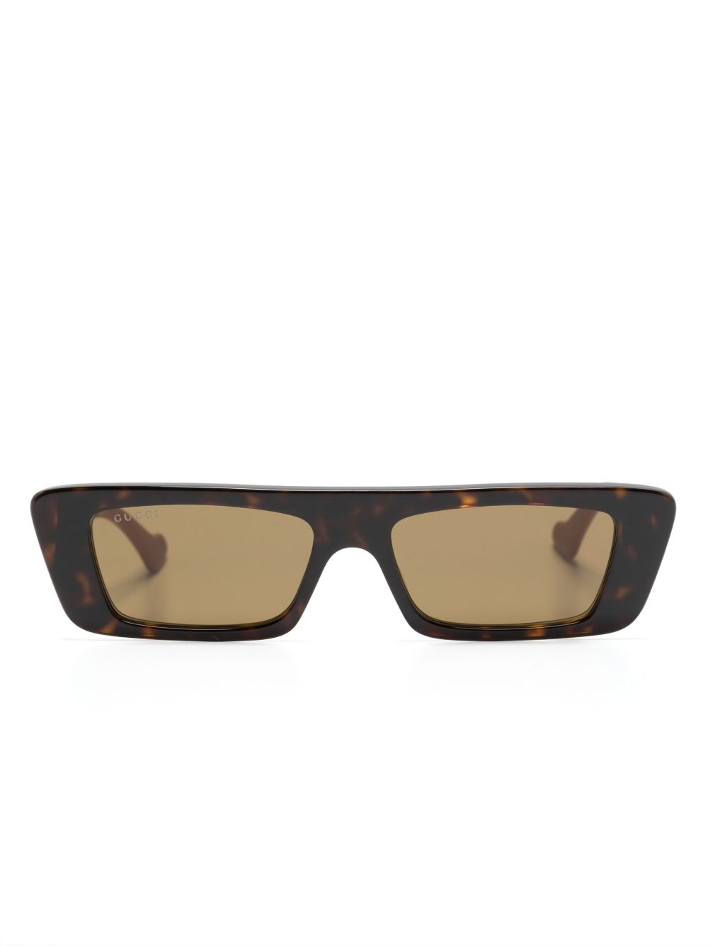 Gucci Eyewear 拼色方框太阳眼镜 - 黑色