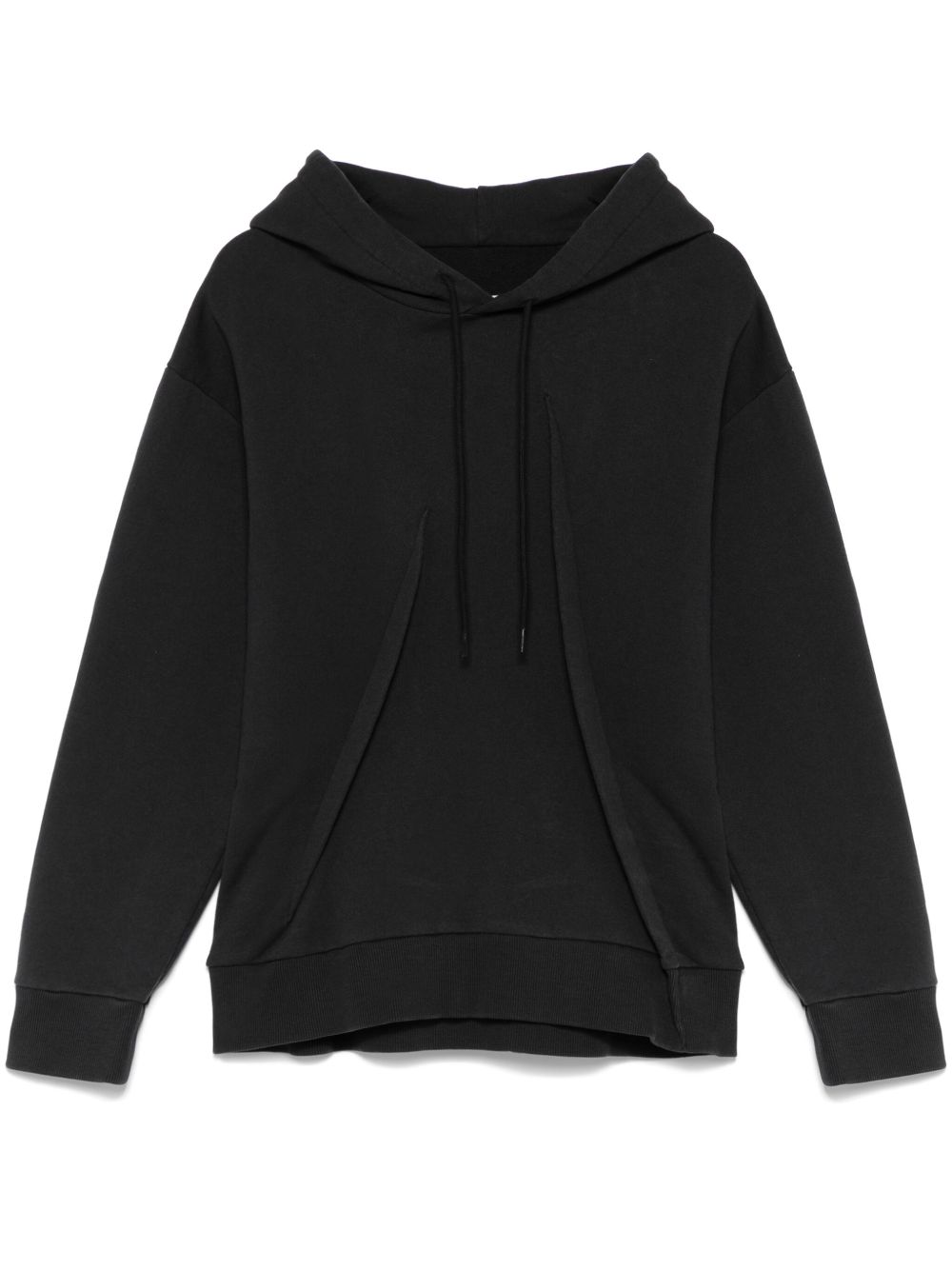 MM6 Maison Margiela 褶饰细节连帽衫 - 黑色