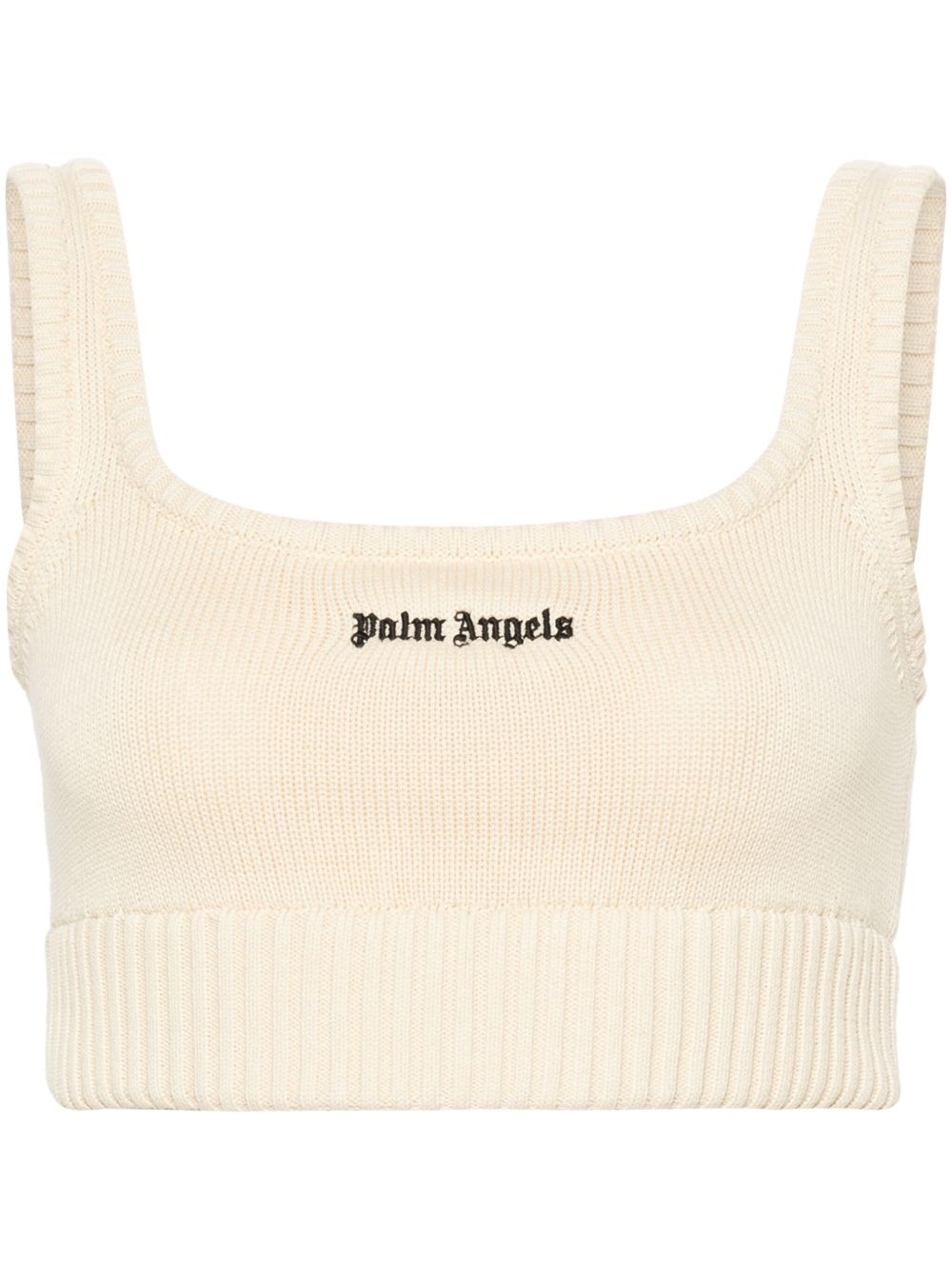 Palm Angels logo刺绣针织坦克背心 - 中性色