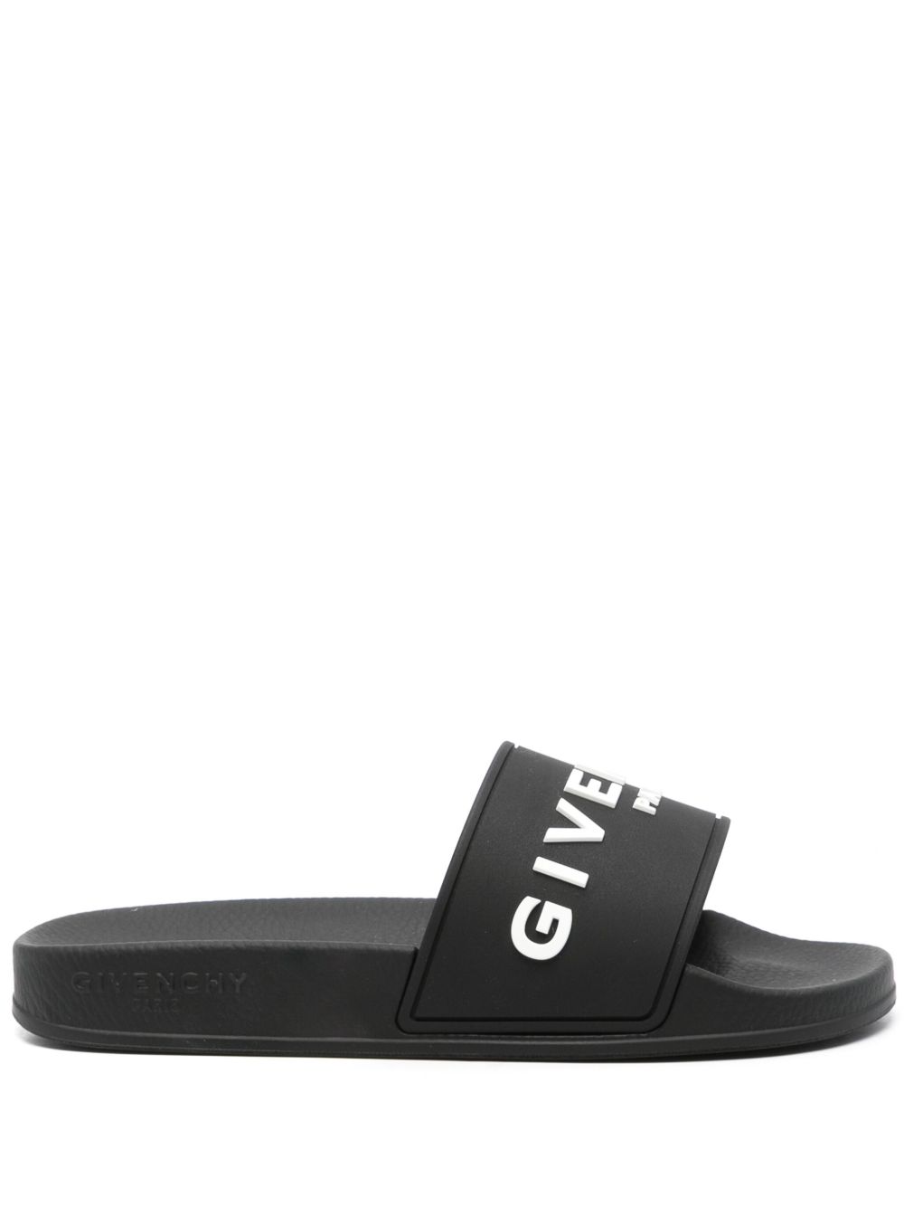 Givenchy logo压纹拖鞋 - 黑色