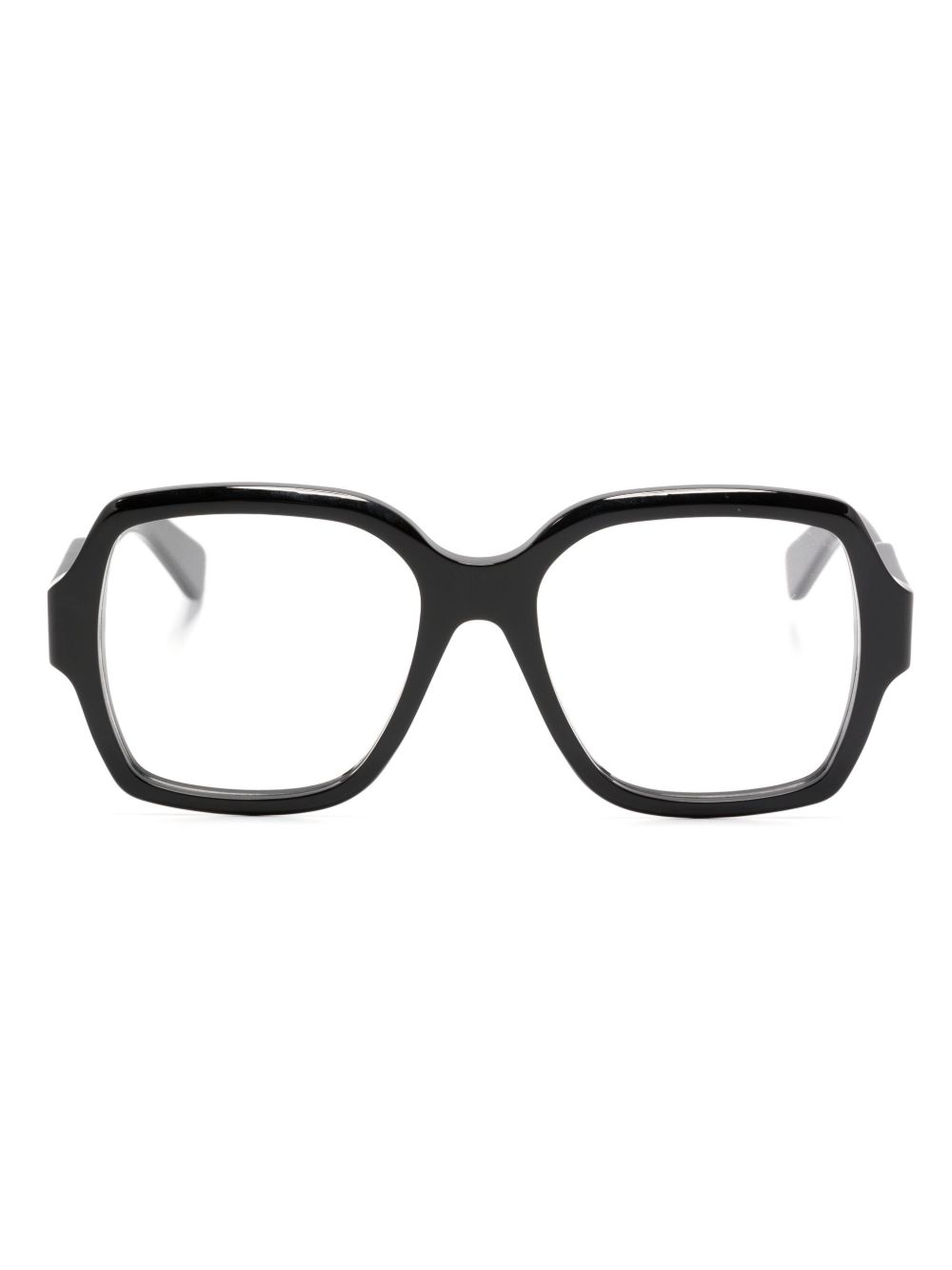 Chloé Eyewear logo印花方框眼镜 - 黑色