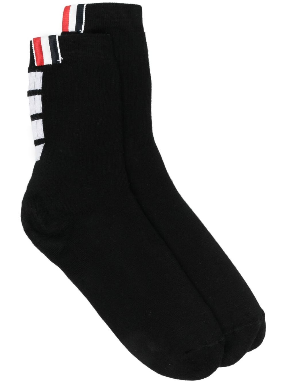 Thom Browne 4-Bar 条纹针织袜 - 黑色