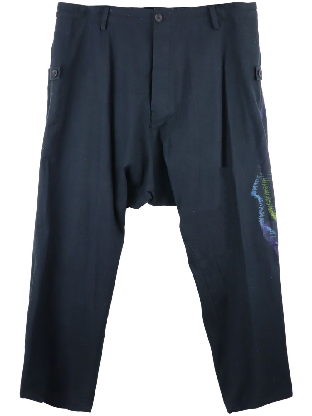 Yohji Yamamoto 印花垮裤 - 黑色