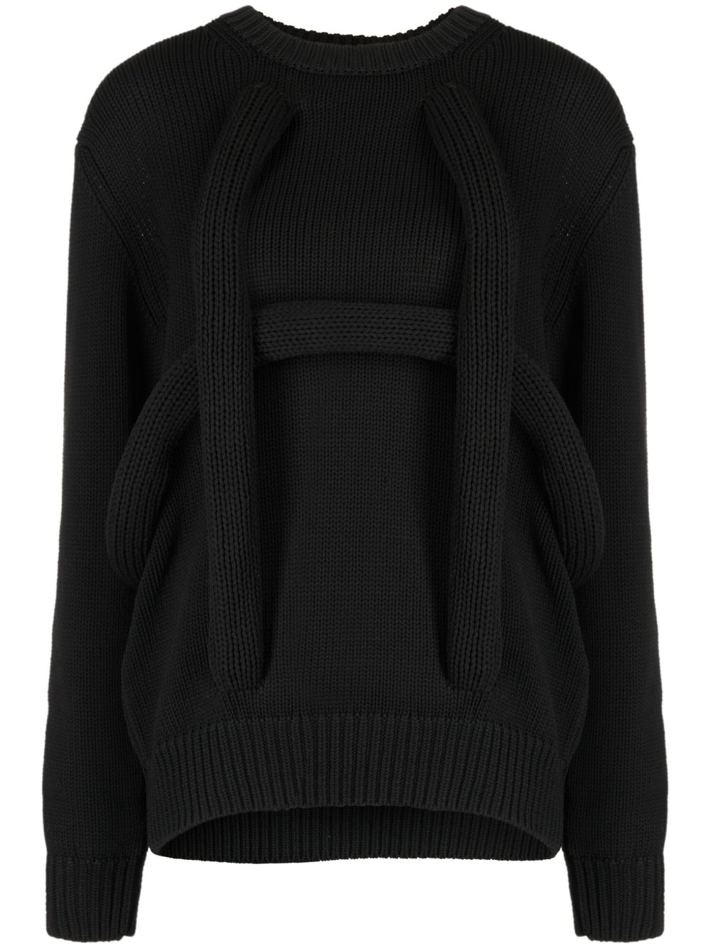 Comme Des Garçons 圆领垮肩毛衣 - 黑色