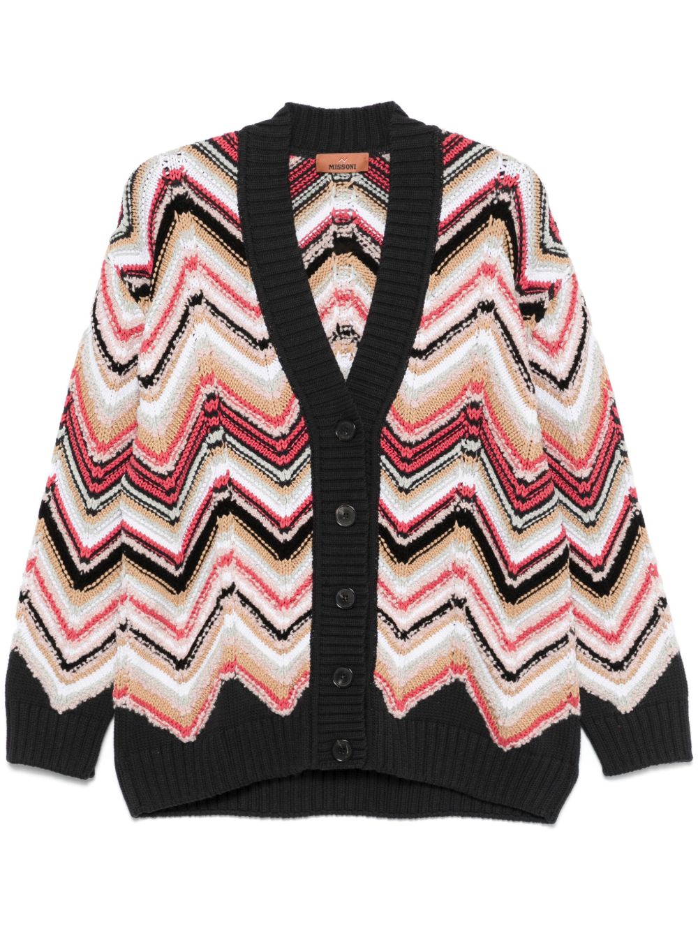 Missoni 人字纹图案针织开衫 - 黑色