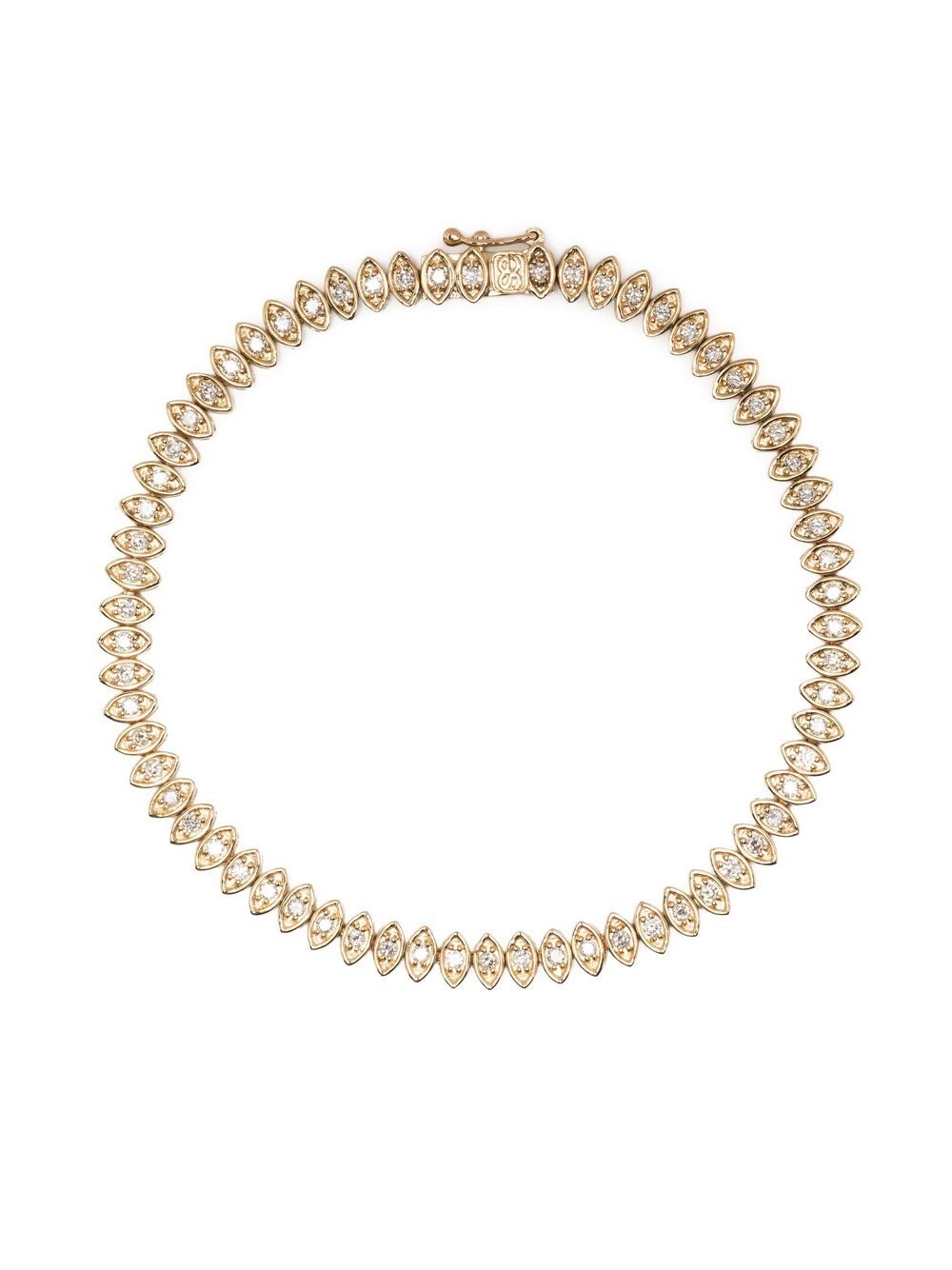 Sydney Evan 14kt yellow gold Evil Eye diamond tennis bracelet - 金色