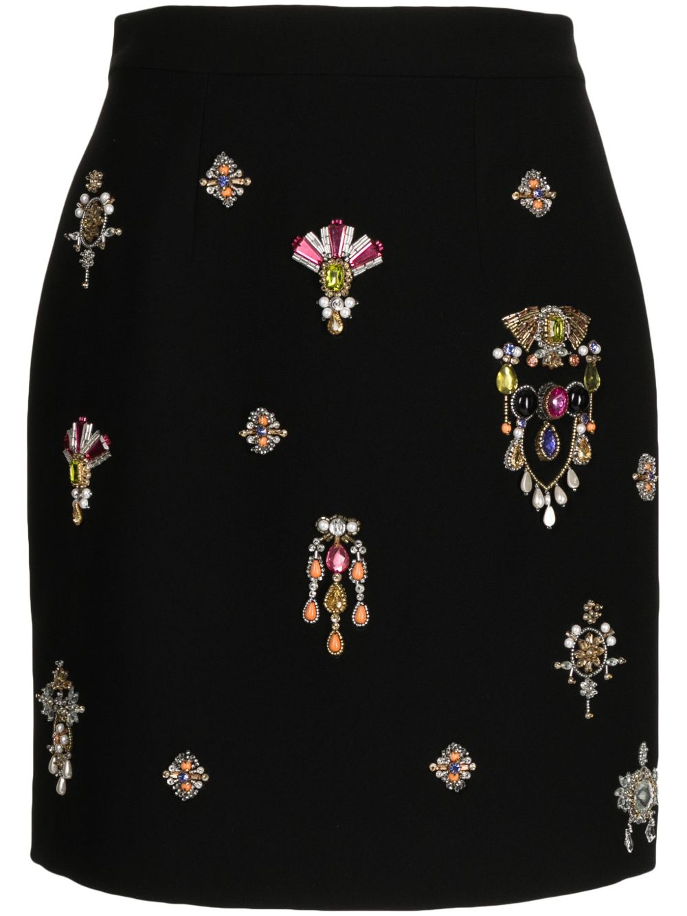 Zuhair Murad 珠饰真丝迷你半身裙 - 黑色