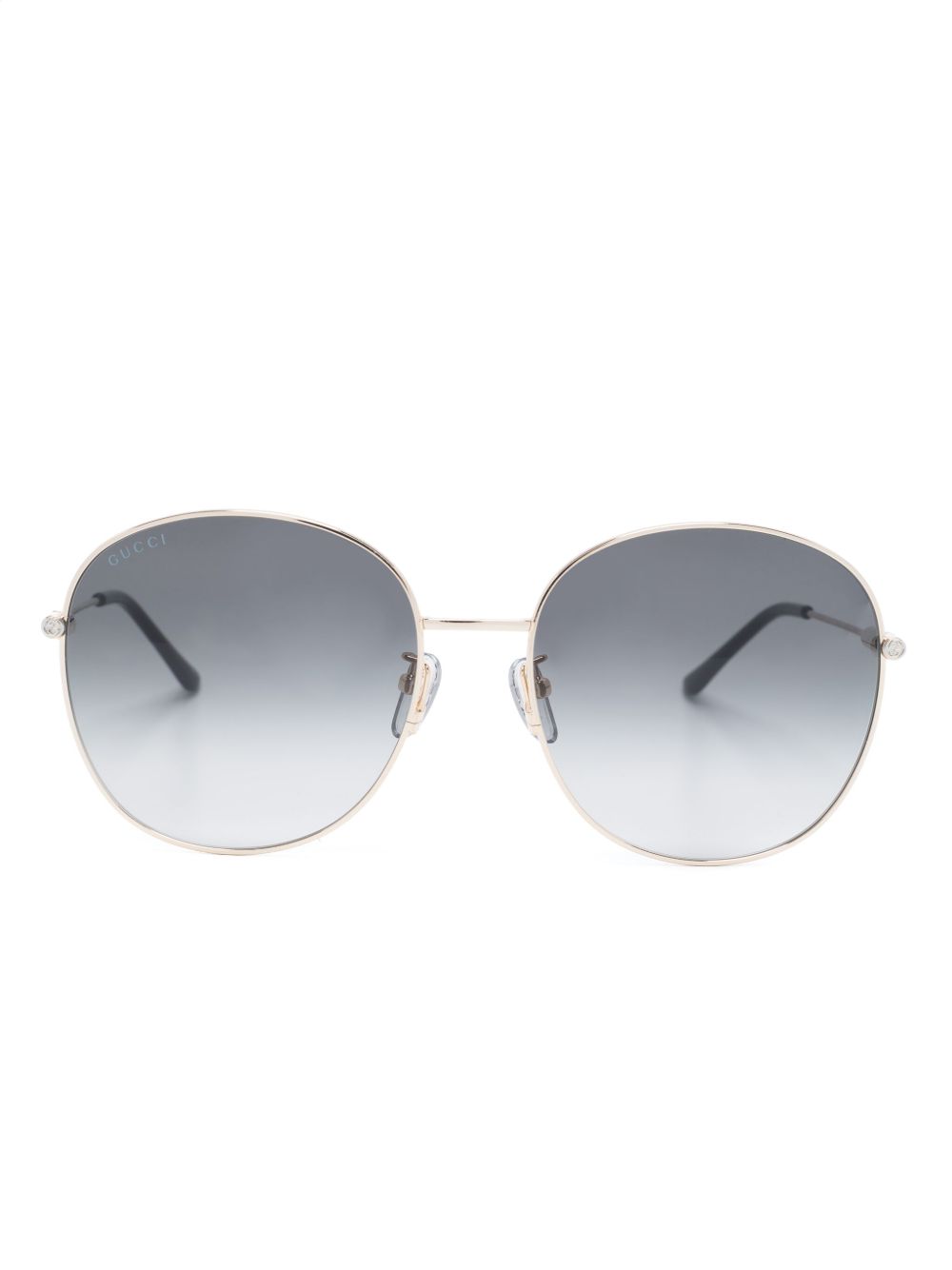 Gucci Eyewear 金属圆框太阳眼镜 - 金色