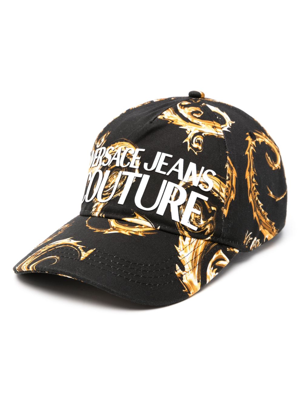 Versace Jeans Couture Chrome Couture 印花棒球帽 - 黑色