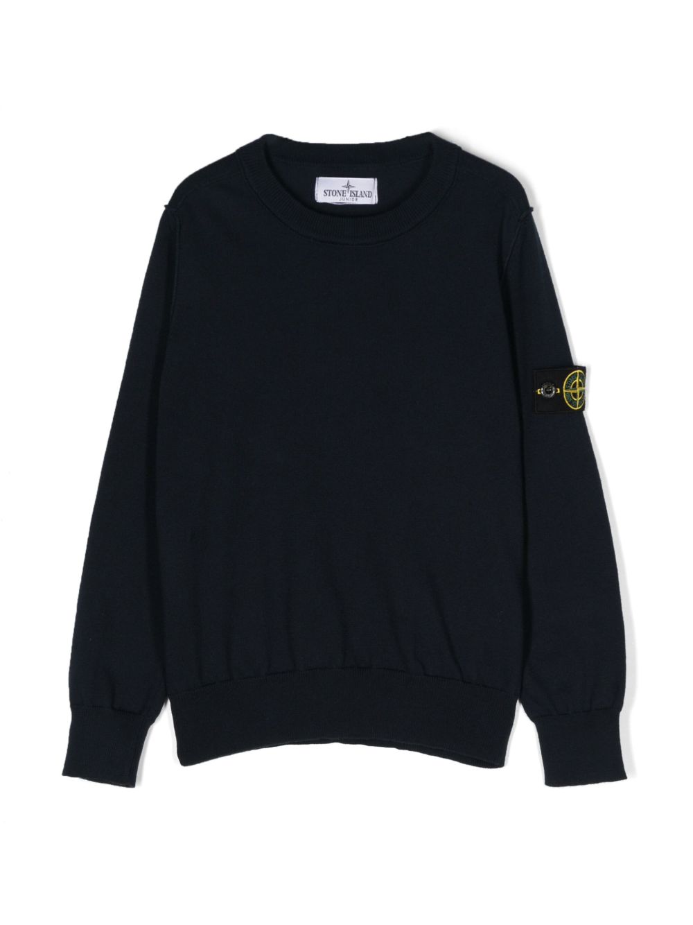 Stone Island Junior 罗盘图案棉毛衣 - 蓝色