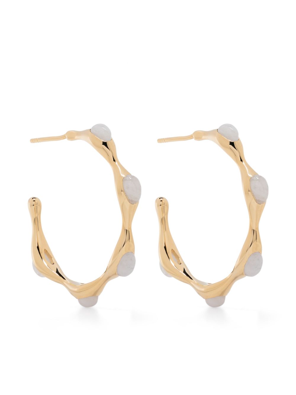 Missoma Magma Rainbow Moonstone hoop earrings - 金色