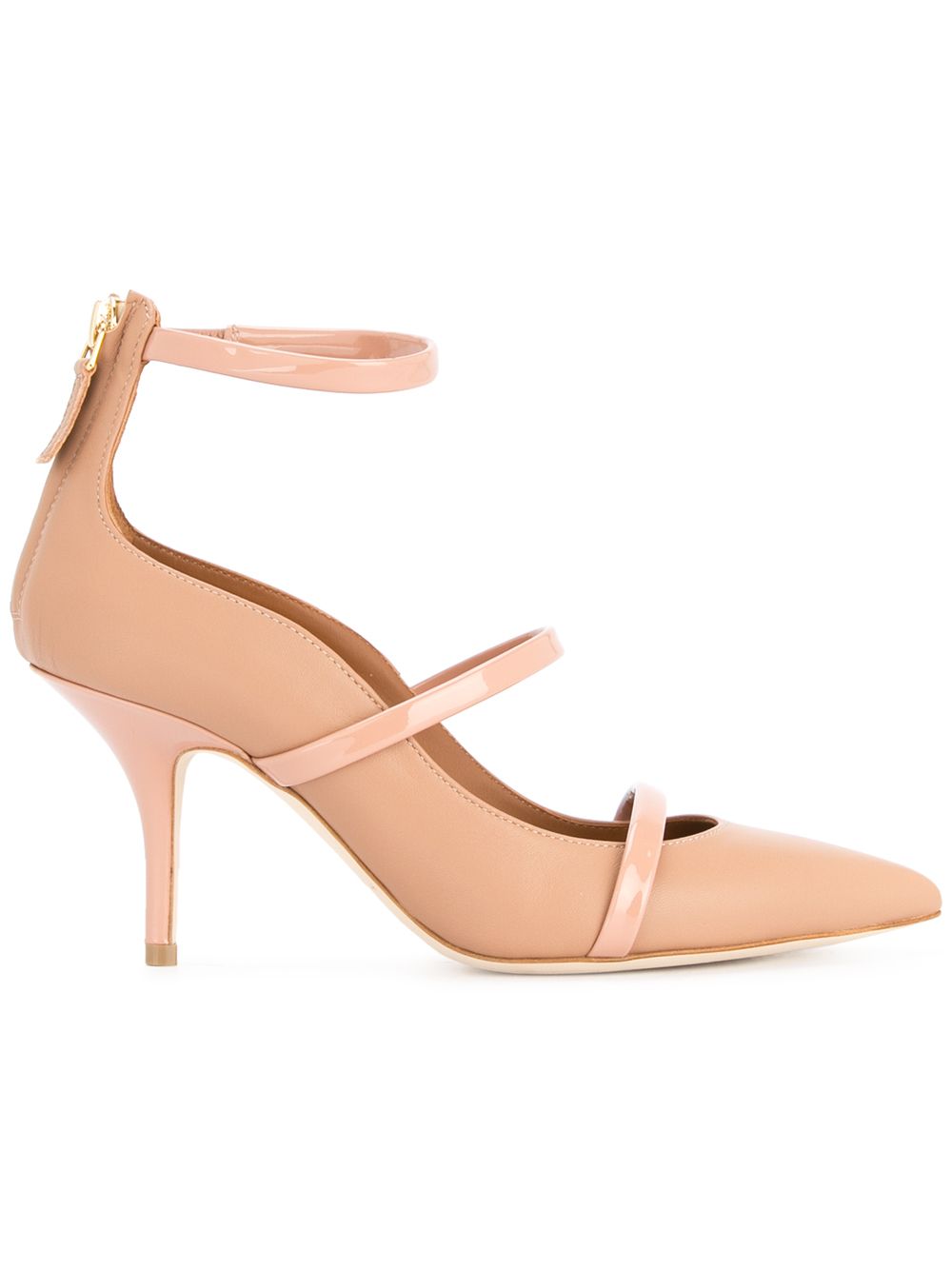 Malone Souliers 踝带小牛皮高跟鞋 - 粉色