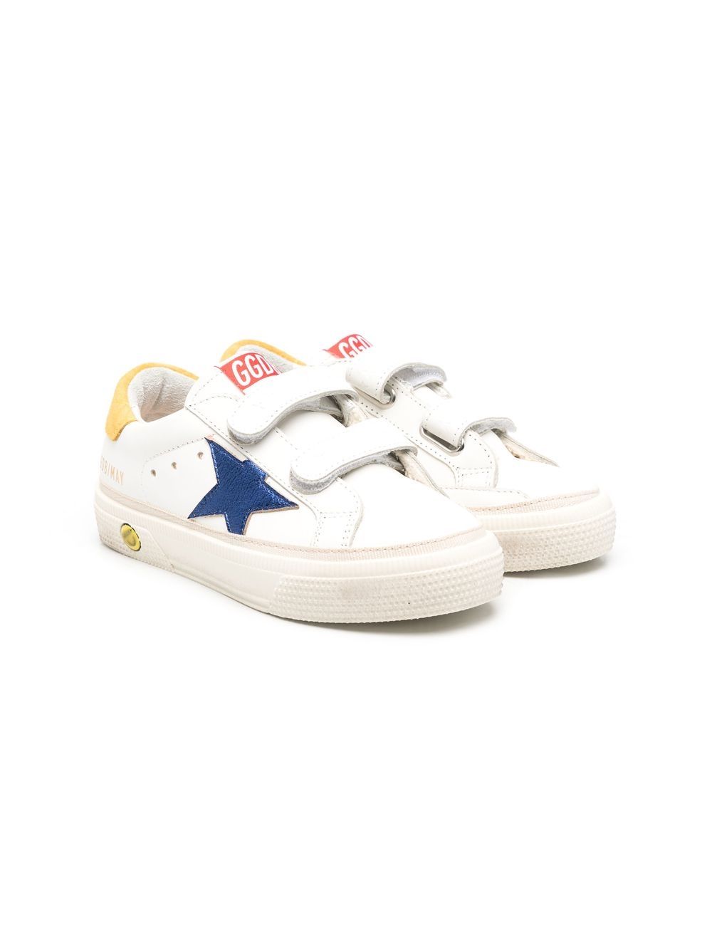 Golden Goose Kids May 魔术贴低帮运动鞋 - 白色