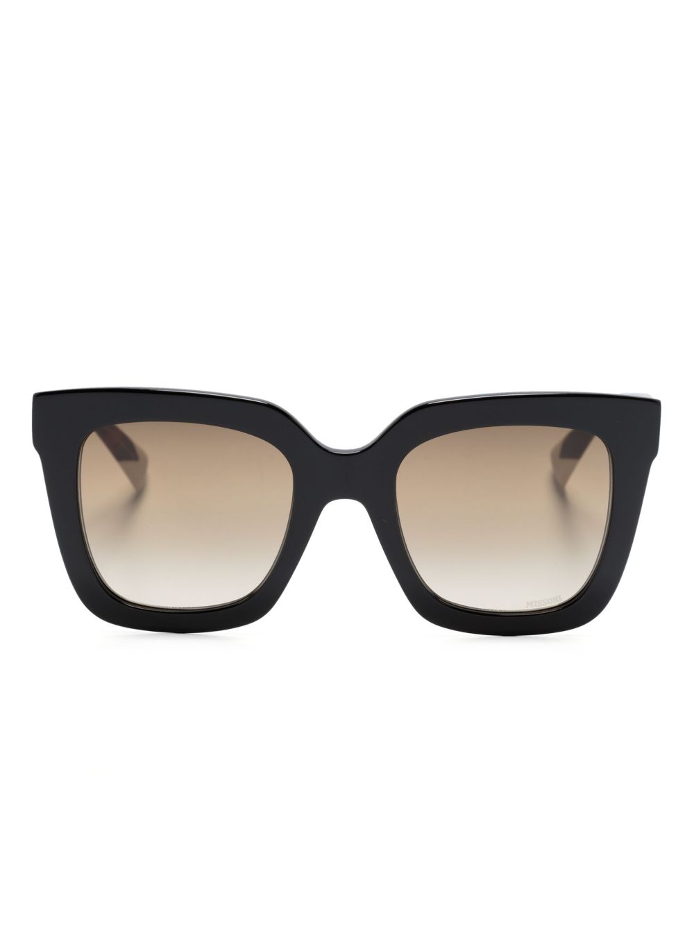 MISSONI EYEWEAR 玳瑁纹效果方框太阳眼镜 - 黑色
