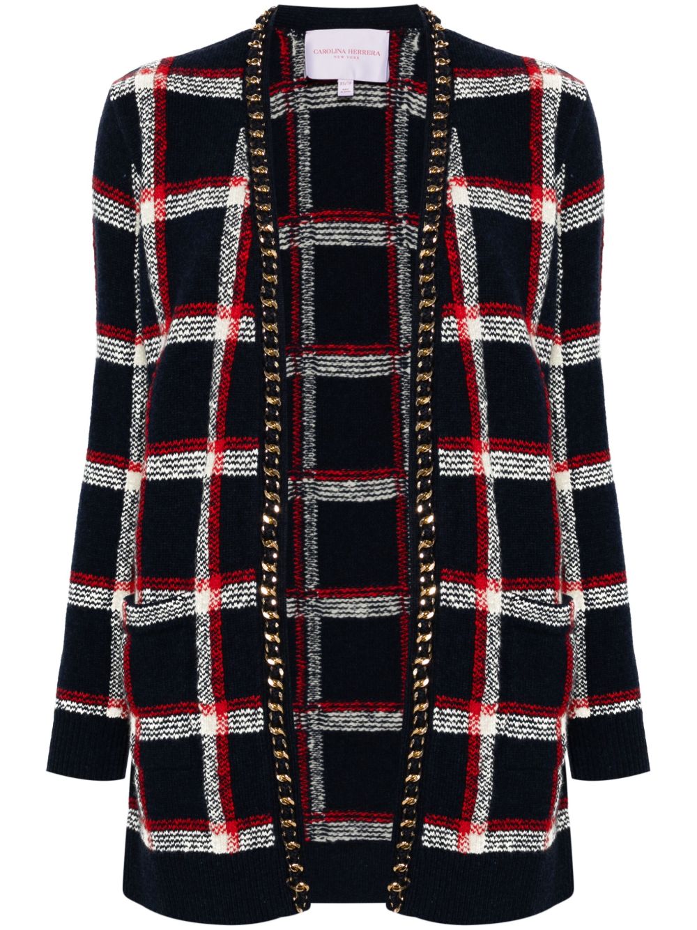 Carolina Herrera 格纹开衫 - 蓝色