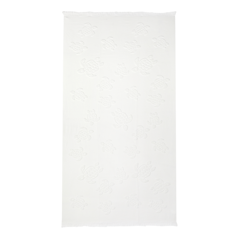 Vilebrequin Beach Towel In Organic Cotton Turtles Jacquard - Santah - White - Size OSFA