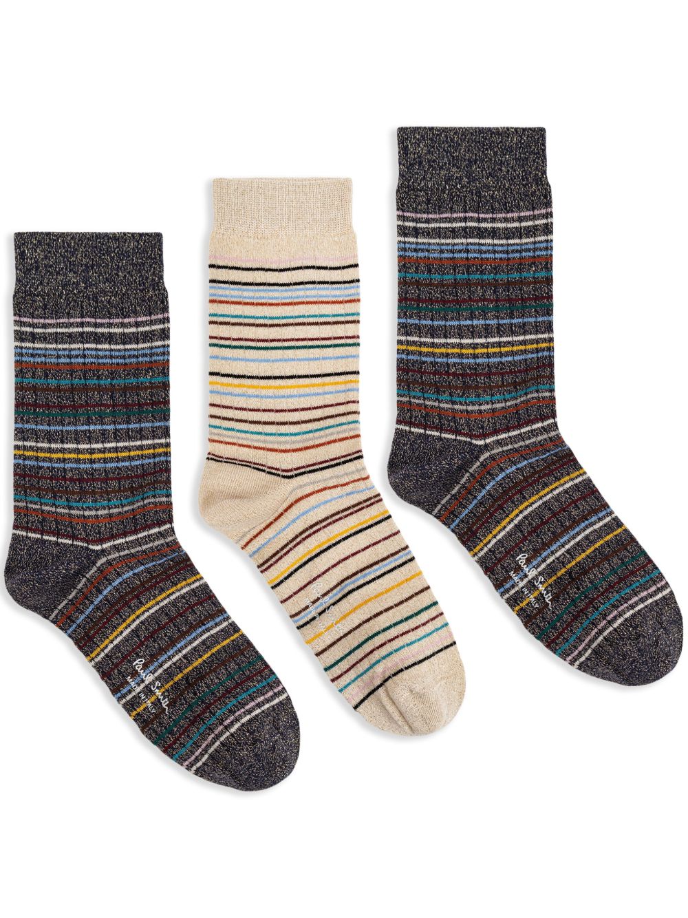 Paul Smith Signature Stripe 针织袜（三双装） - 黑色