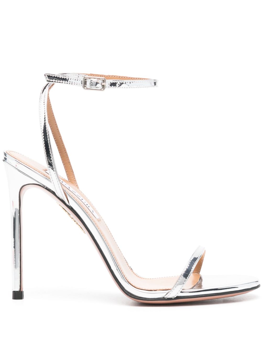 Aquazzura Olie 金属感高跟凉鞋 - 银色