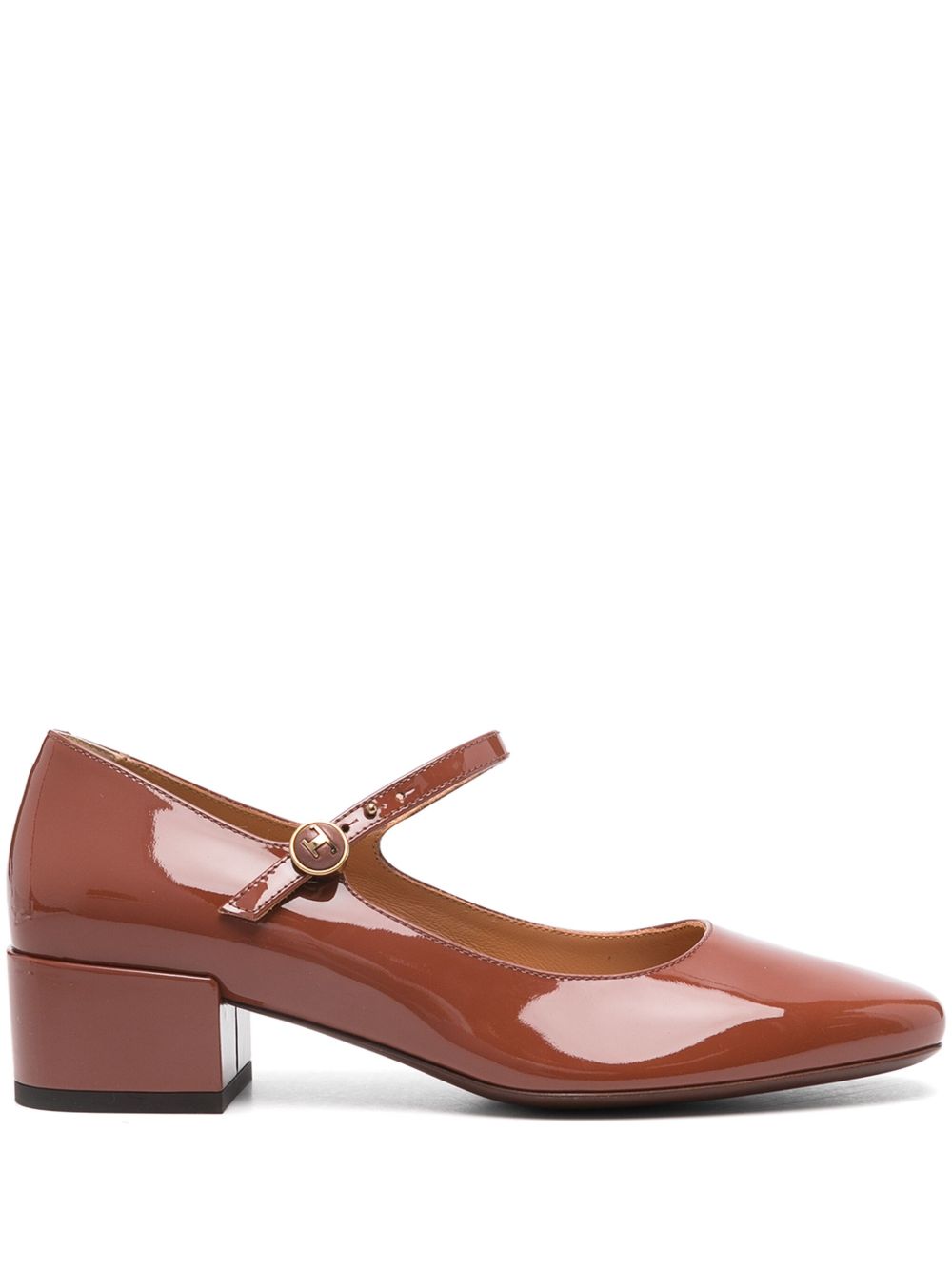Tod's 皮质低跟鞋（4厘米） - 褐色
