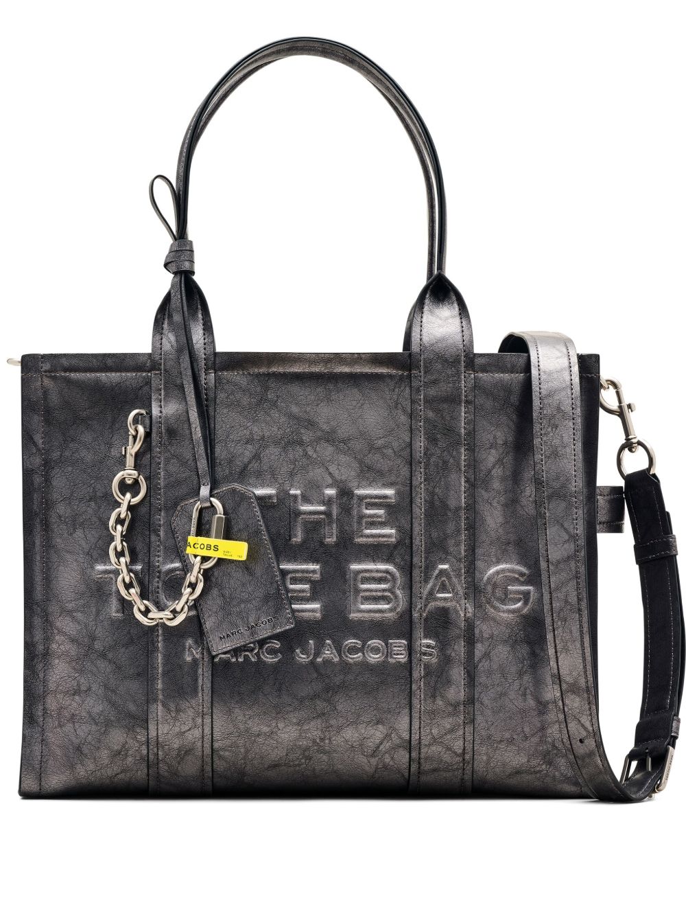 Marc Jacobs The Tote 金属感手提包 - 黑色